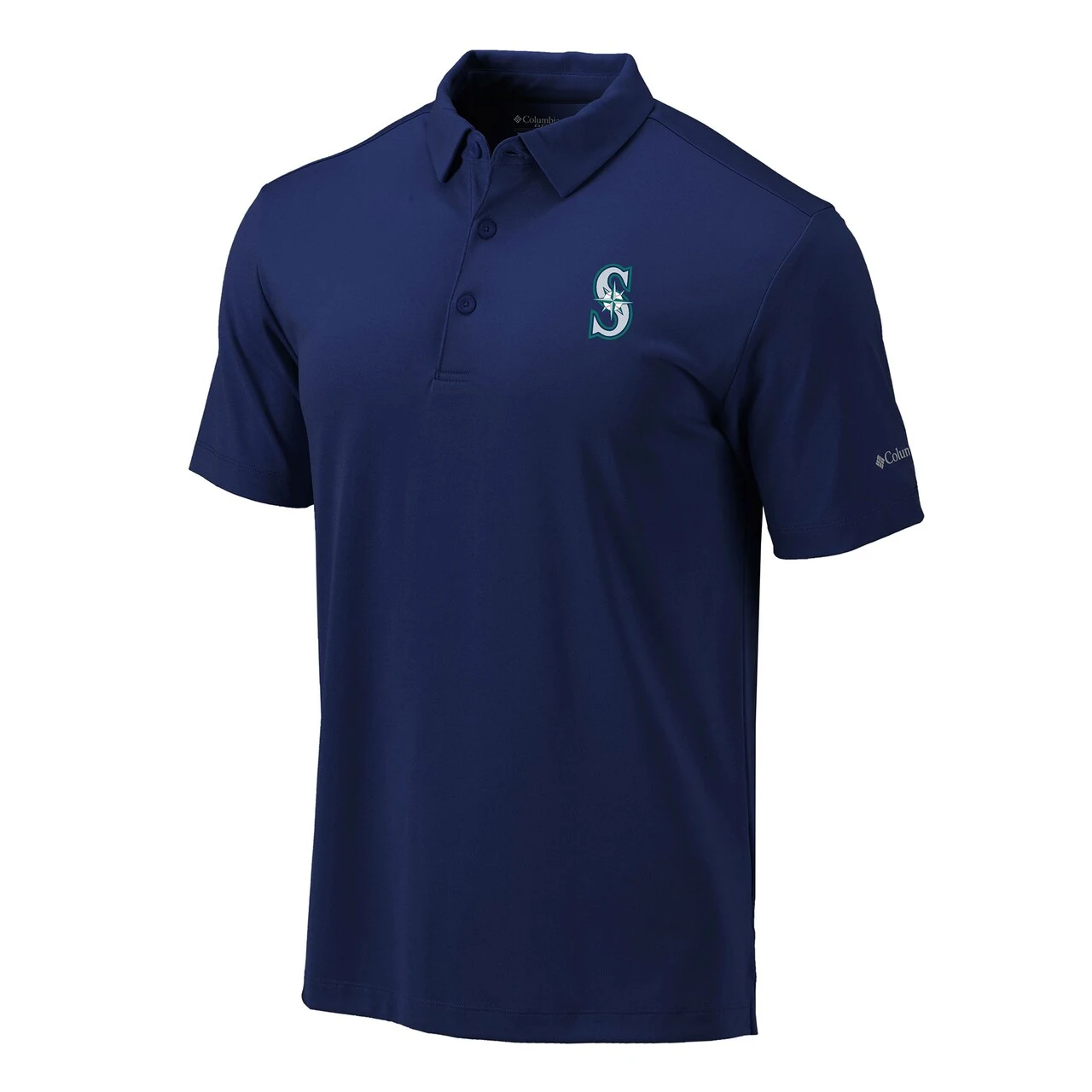 Men's Seattle Mariners Columbia Navy Omni-Wick Drive Polo - Image 2