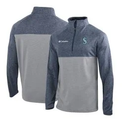 Men's Seattle Mariners Columbia Navy Omni-Wick Rockin' It Quarter-Zip Pullover Jacket