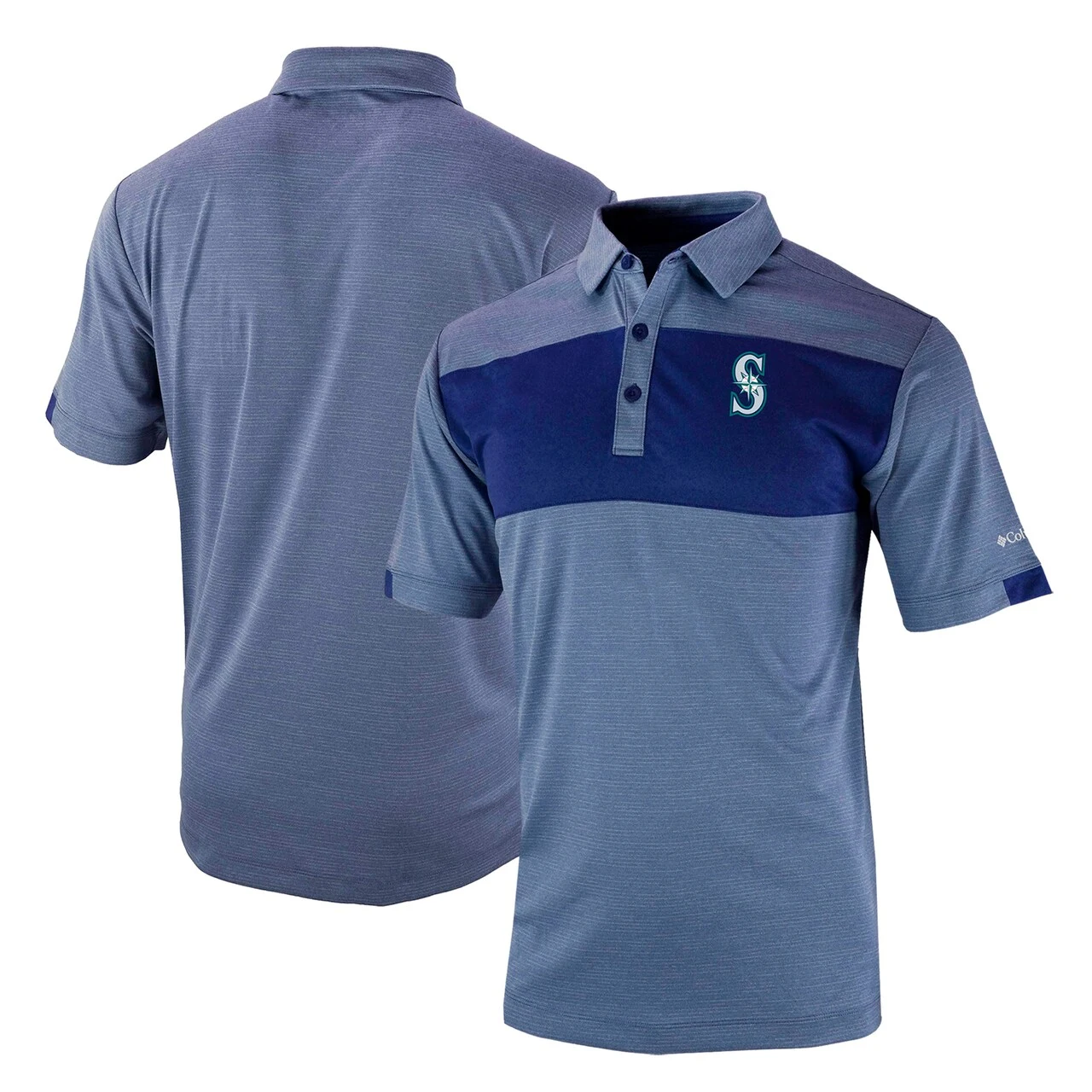 Men's Seattle Mariners Columbia Navy Omni-Wick Total Control Polo