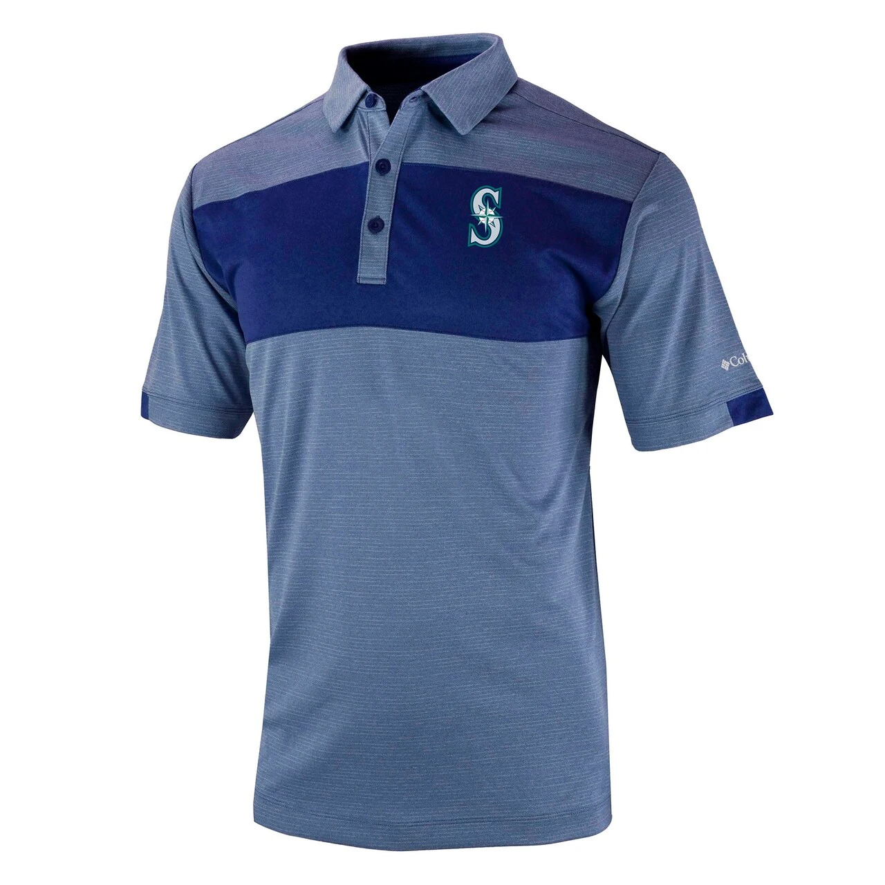 Men's Seattle Mariners Columbia Navy Omni-Wick Total Control Polo - Image 2