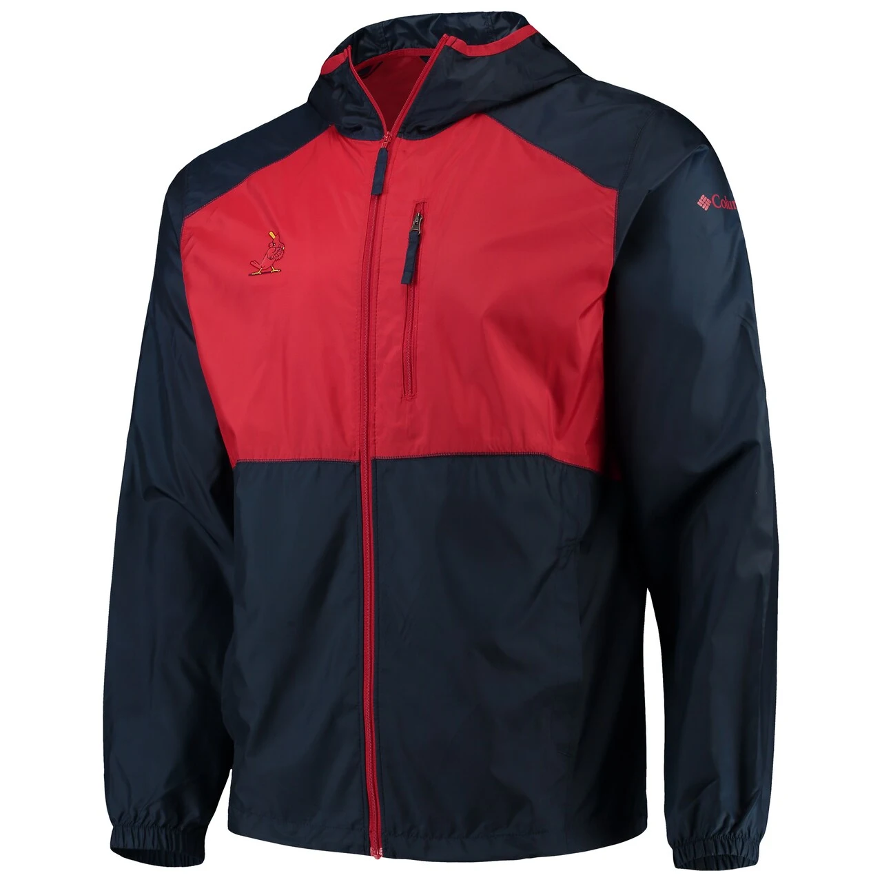 Men's St. Louis Cardinals Columbia Navy Cooperstown Collection Flash Forward Full-Zip Windbreaker Jacket - Image 2