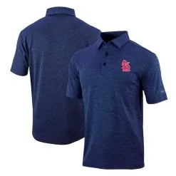 Men's St. Louis Cardinals Columbia Navy Omni-Wick Polo