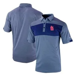 Men's St. Louis Cardinals Columbia Navy Omni-Wick Total Control Polo