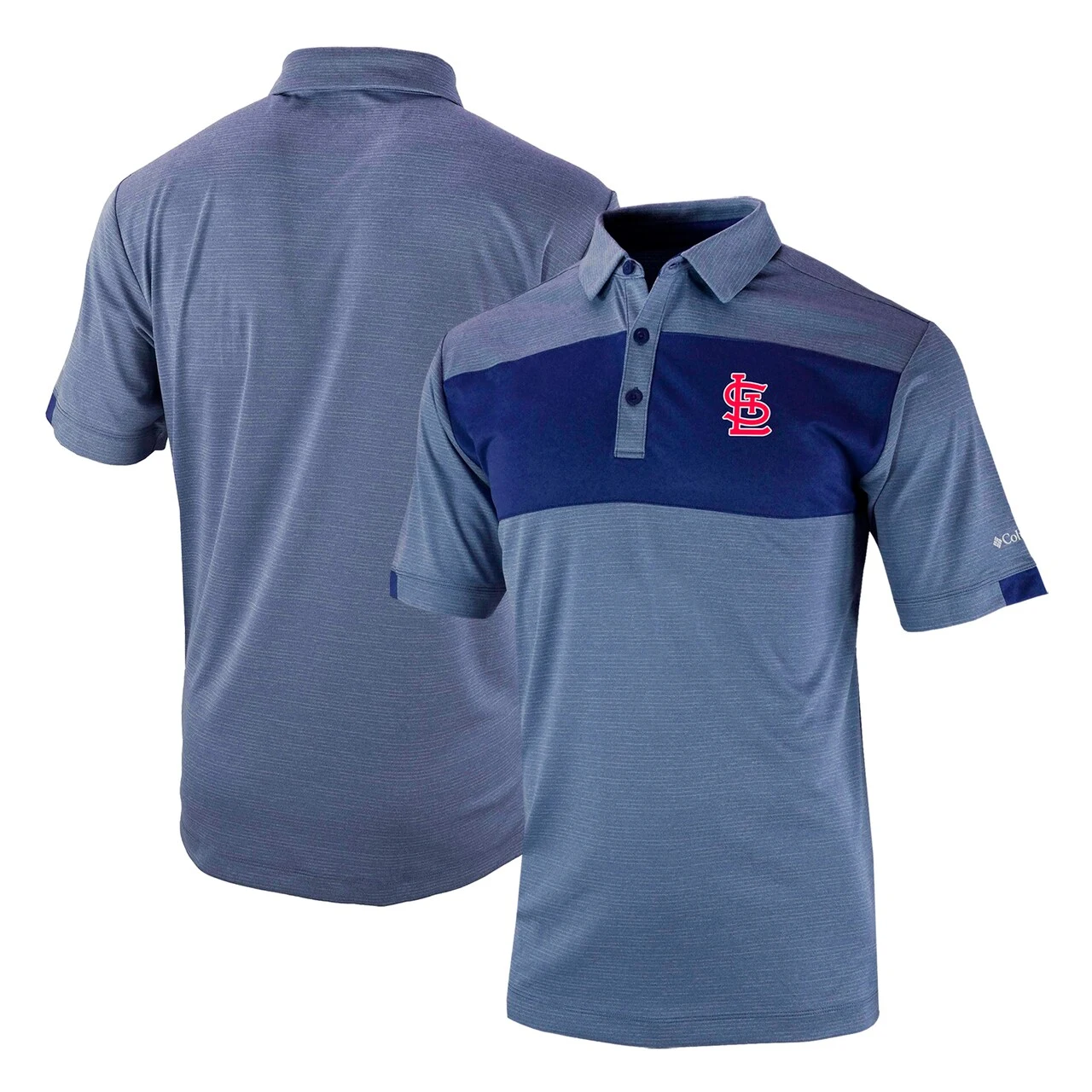 Men's St. Louis Cardinals Columbia Navy Omni-Wick Total Control Polo