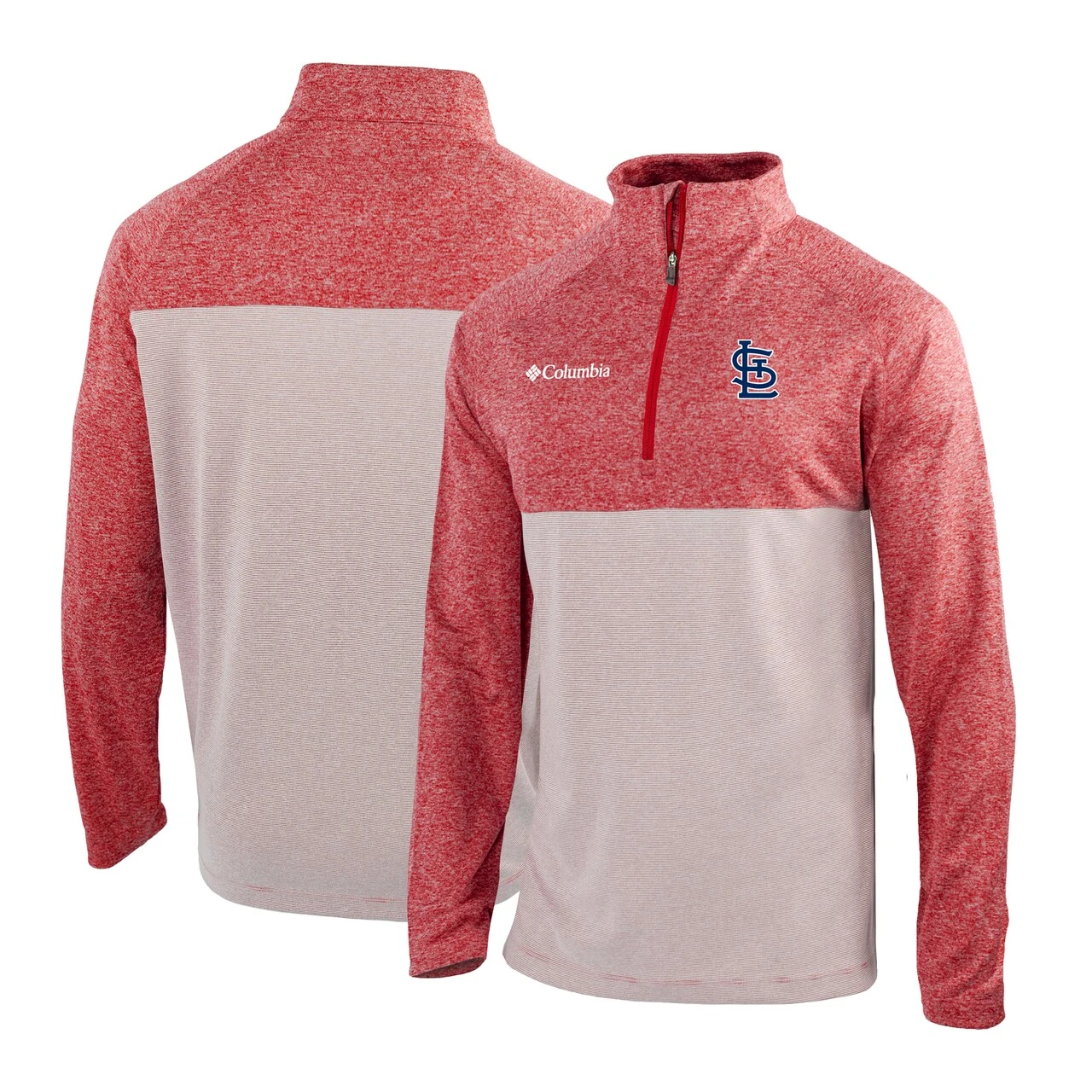 Men's St. Louis Cardinals Columbia Red Omni-Wick Rockin' It Quarter-Zip Pullover Jacket
