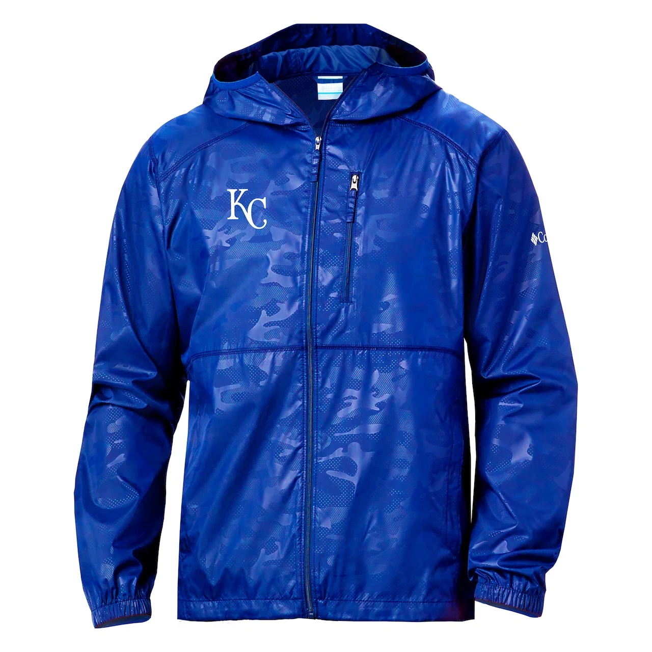Men's Kansas City Royals Columbia Royal Camo Flash Forward Full-Zip Team Logo Windbreaker Jacket - Image 2