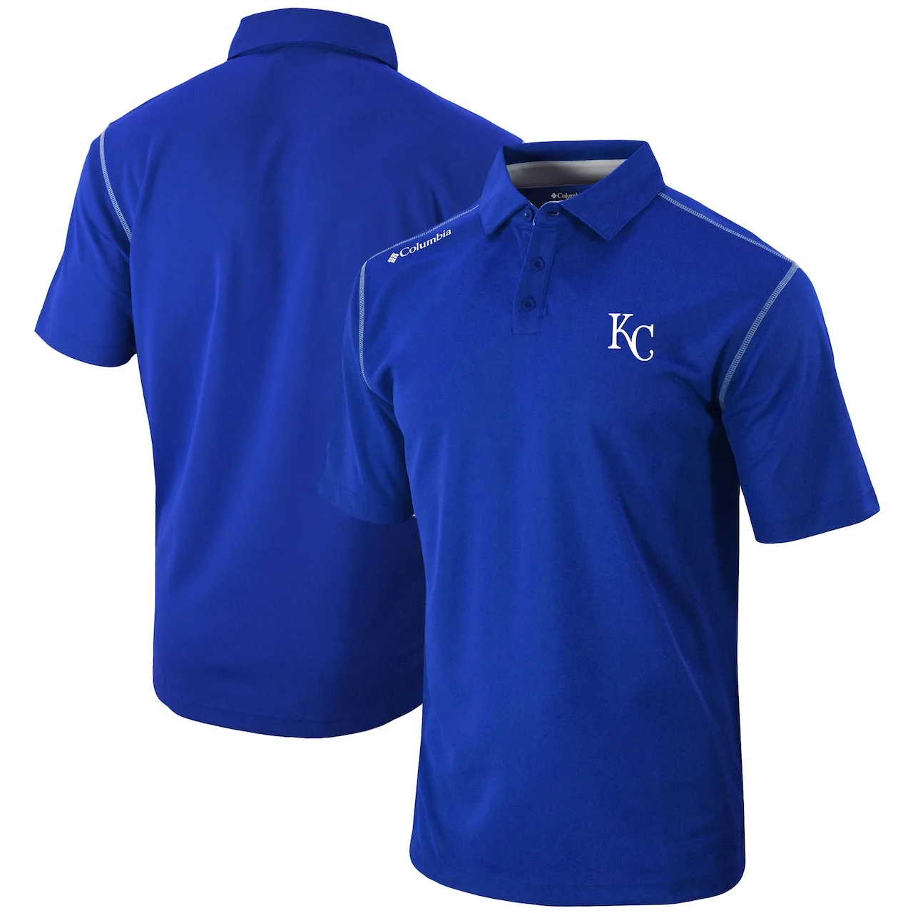 Men's Kansas City Royals Columbia Royal Omni-Wick Shotgun Polo