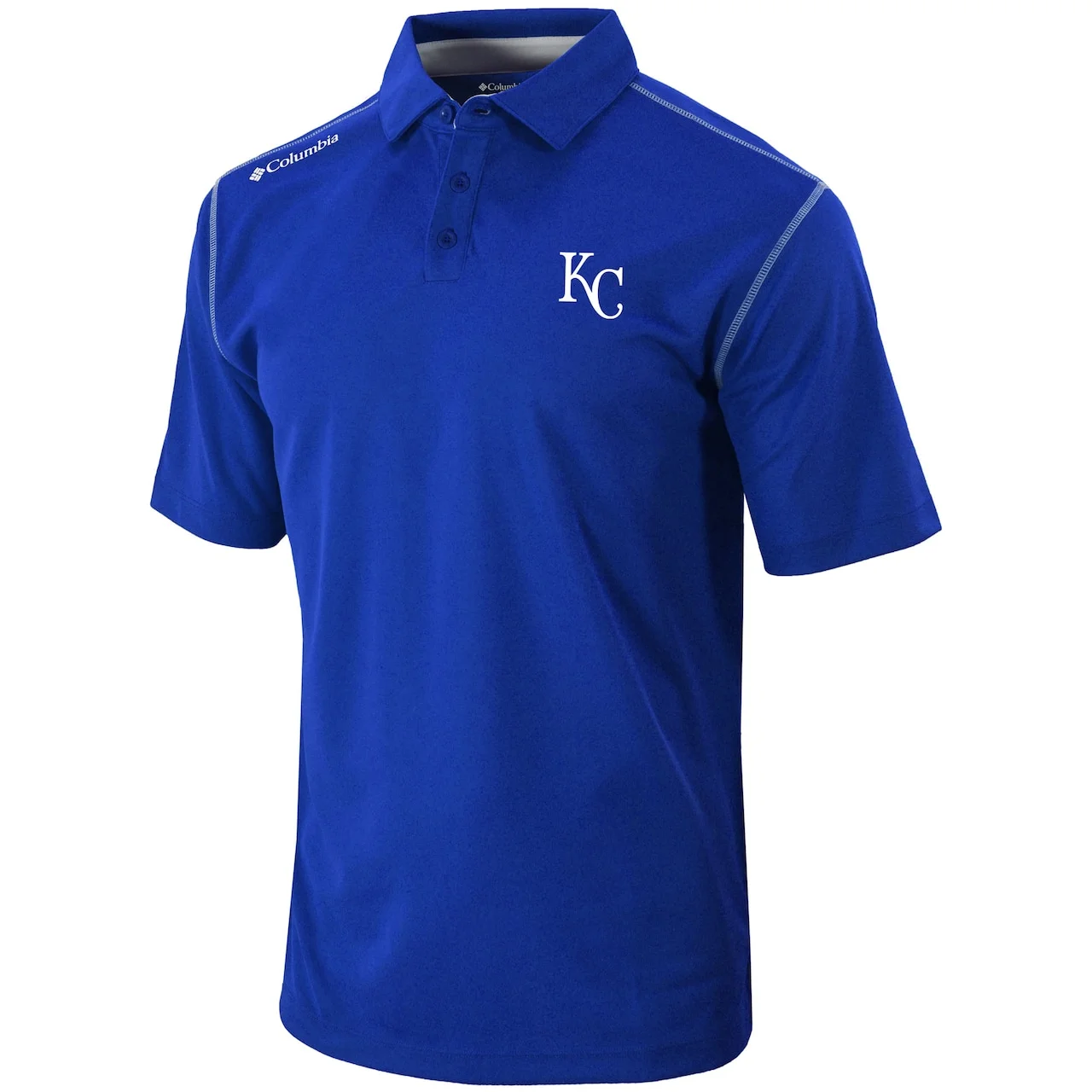 Men's Kansas City Royals Columbia Royal Omni-Wick Shotgun Polo - Image 2