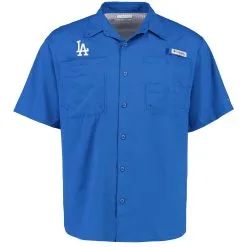 Men's Los Angeles Dodgers Columbia Royal Tamiami Shirt
