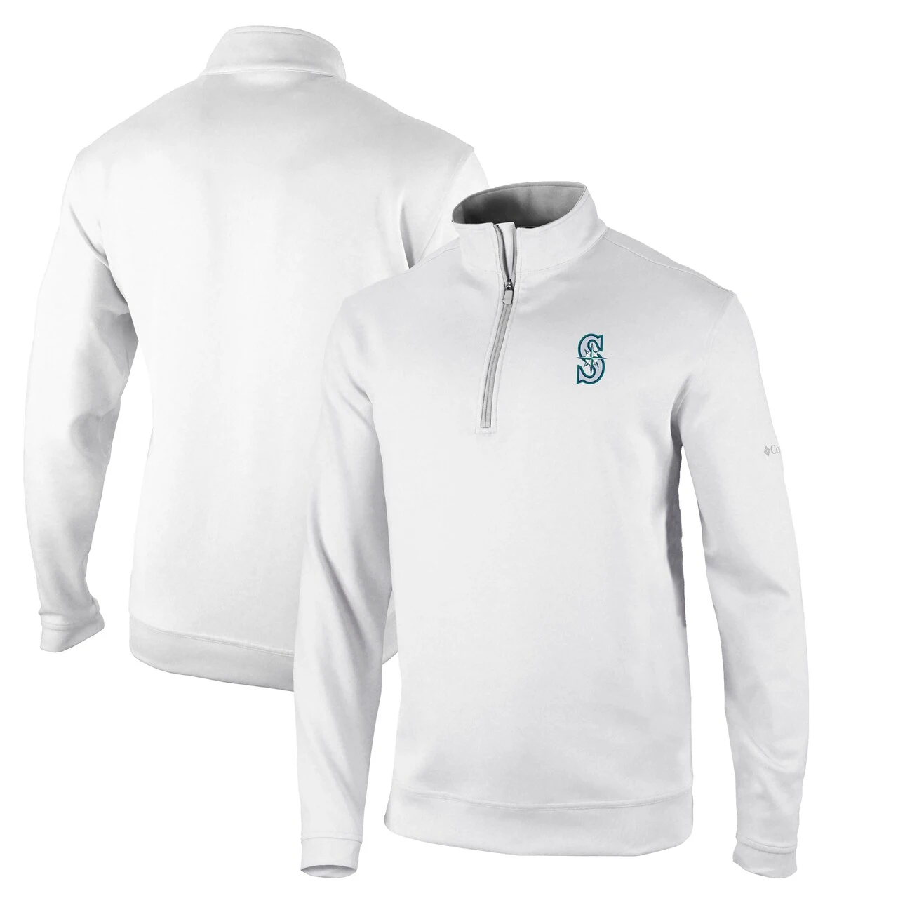 Men's Seattle Mariners Columbia White Omni-Wick Wickhams Hills Half-Zip Pullover Top