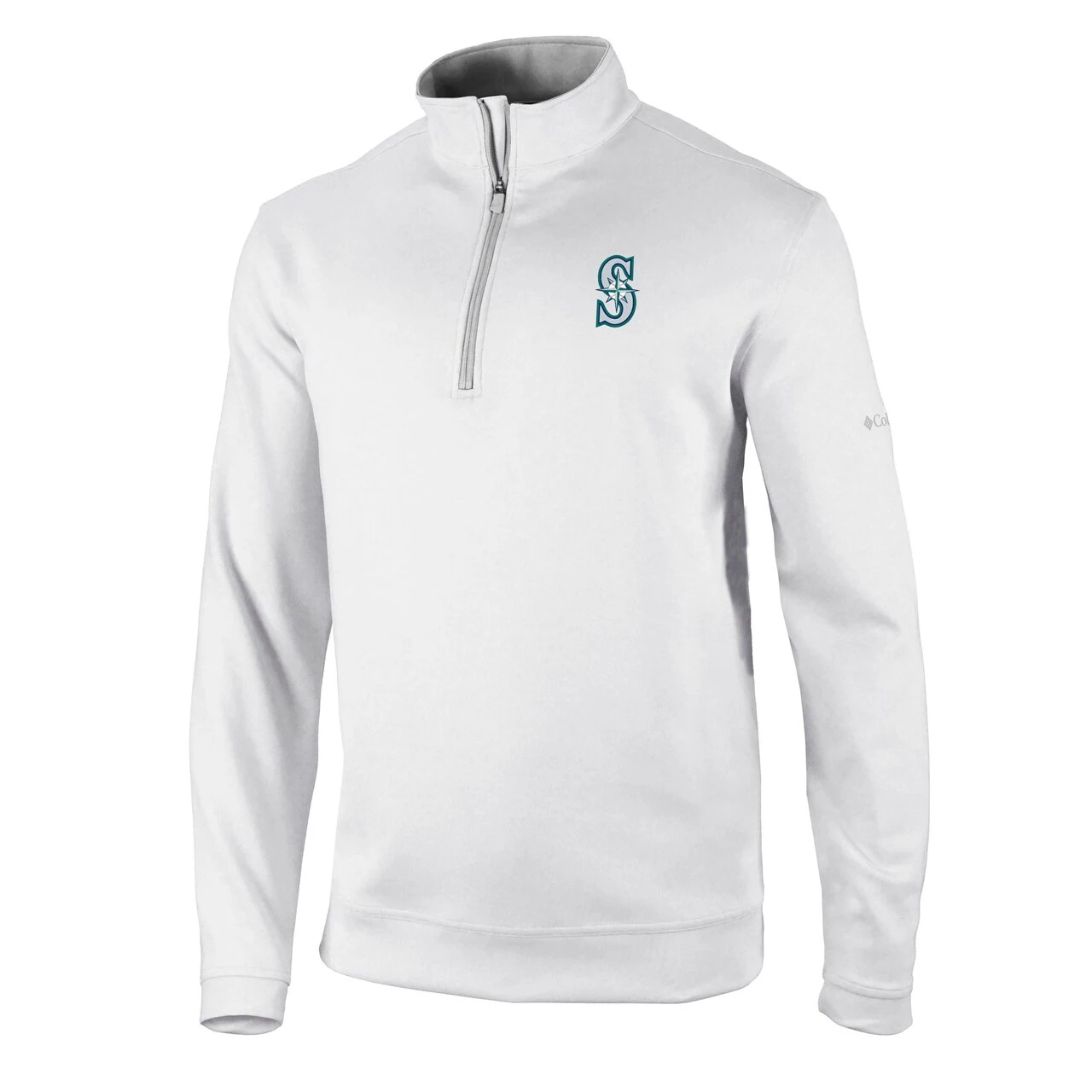 Men's Seattle Mariners Columbia White Omni-Wick Wickhams Hills Half-Zip Pullover Top - Image 2