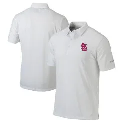 Men's St. Louis Cardinals Columbia White Omni-Wick Drive Polo