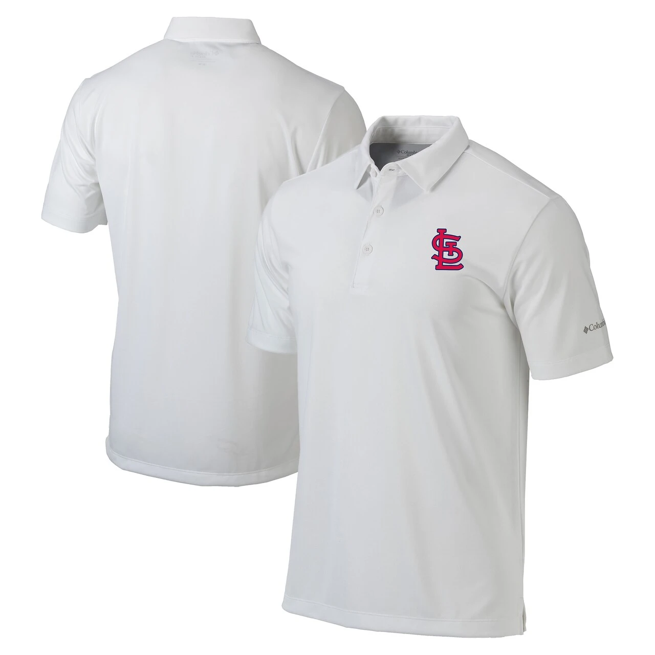 Men's St. Louis Cardinals Columbia White Omni-Wick Drive Polo