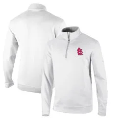 Men's St. Louis Cardinals Columbia White Omni-Wick Wickhams Hills Half-Zip Pullover Top
