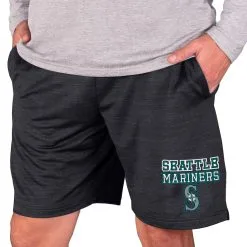 Men's Seattle Mariners Concepts Sport Charcoal Bullseye Knit Jam Shorts