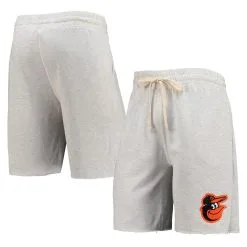 Men's Baltimore Orioles Concepts Sport Oatmeal Mainstream Terry Tri-Blend Shorts