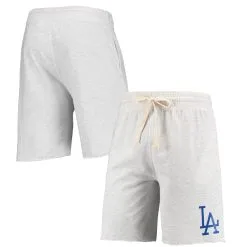 Men's Los Angeles Dodgers Concepts Sport Oatmeal Mainstream Logo Terry Tri-Blend Shorts