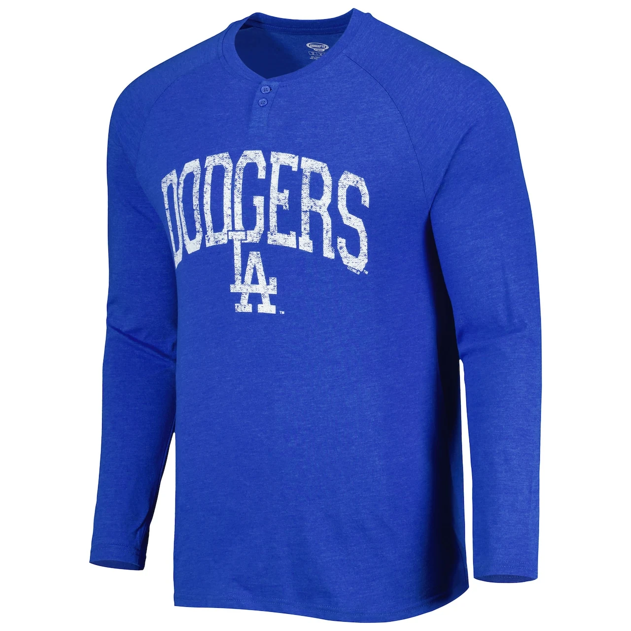 Men's Los Angeles Dodgers Concepts Sport Royal Inertia Raglan Long Sleeve Henley T-Shirt - Image 2