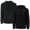 Men's Baltimore Orioles Cutter & Buck Black Roam Eco Half-Zip Recycled Pullover Hoodie