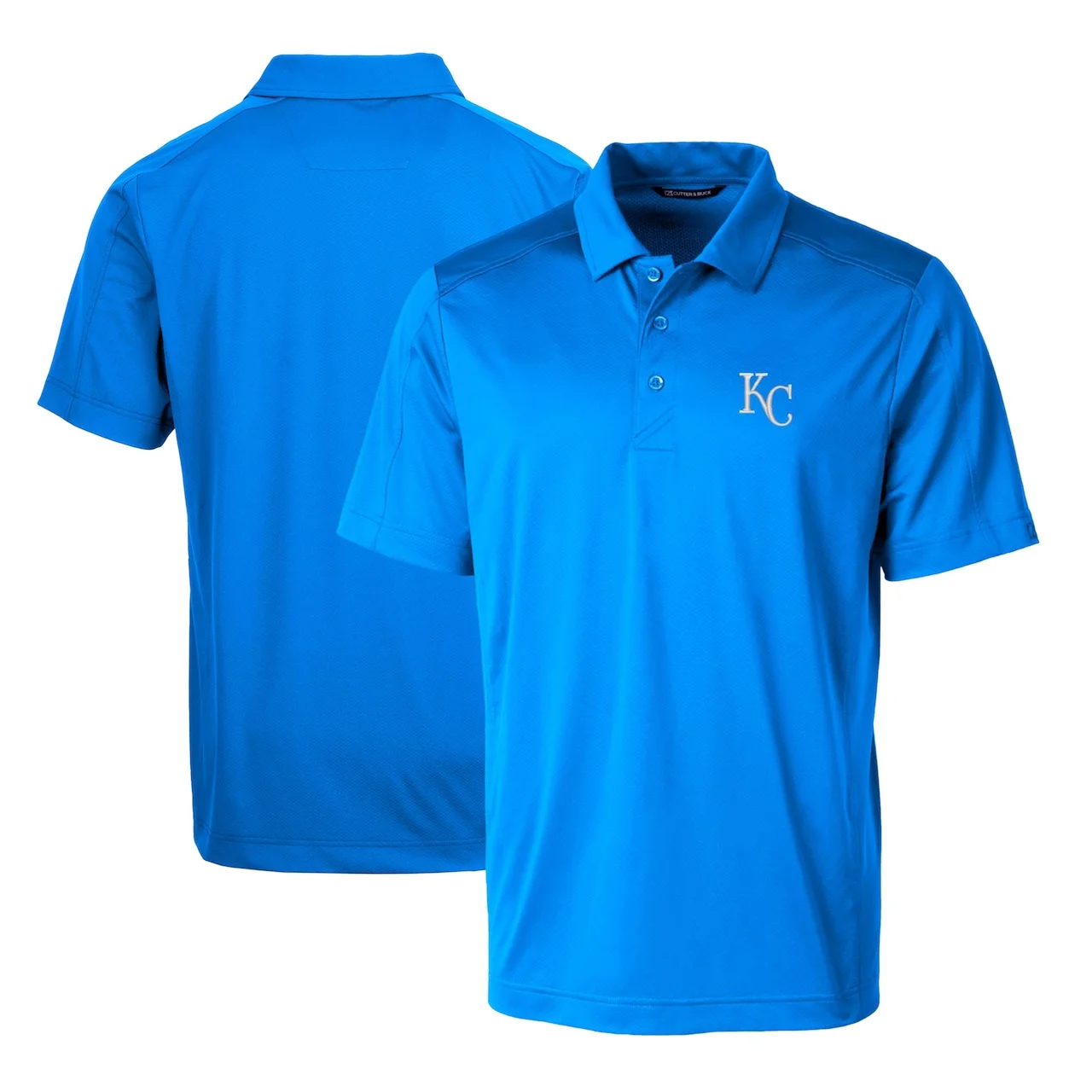 Men's Kansas City Royals Cutter & Buck Blue Prospect Textured Stretch Polo