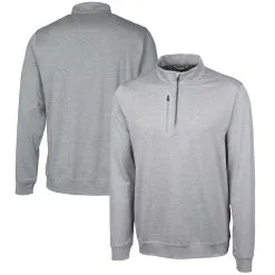 Men's Los Angeles Dodgers Cutter & Buck Gray Stealth Heathered Quarter-Zip Pullover Top