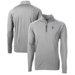 Men's Seattle Mariners Cutter & Buck Gray Adapt Eco Knit Stretch Recycled Quarter-Zip Pullover Top