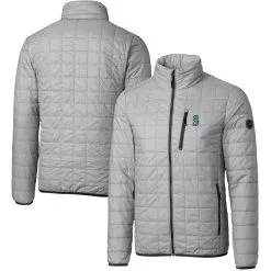 Men's Seattle Mariners Cutter & Buck Gray Rainier Eco Insulated Full-Zip Puffer Jacket