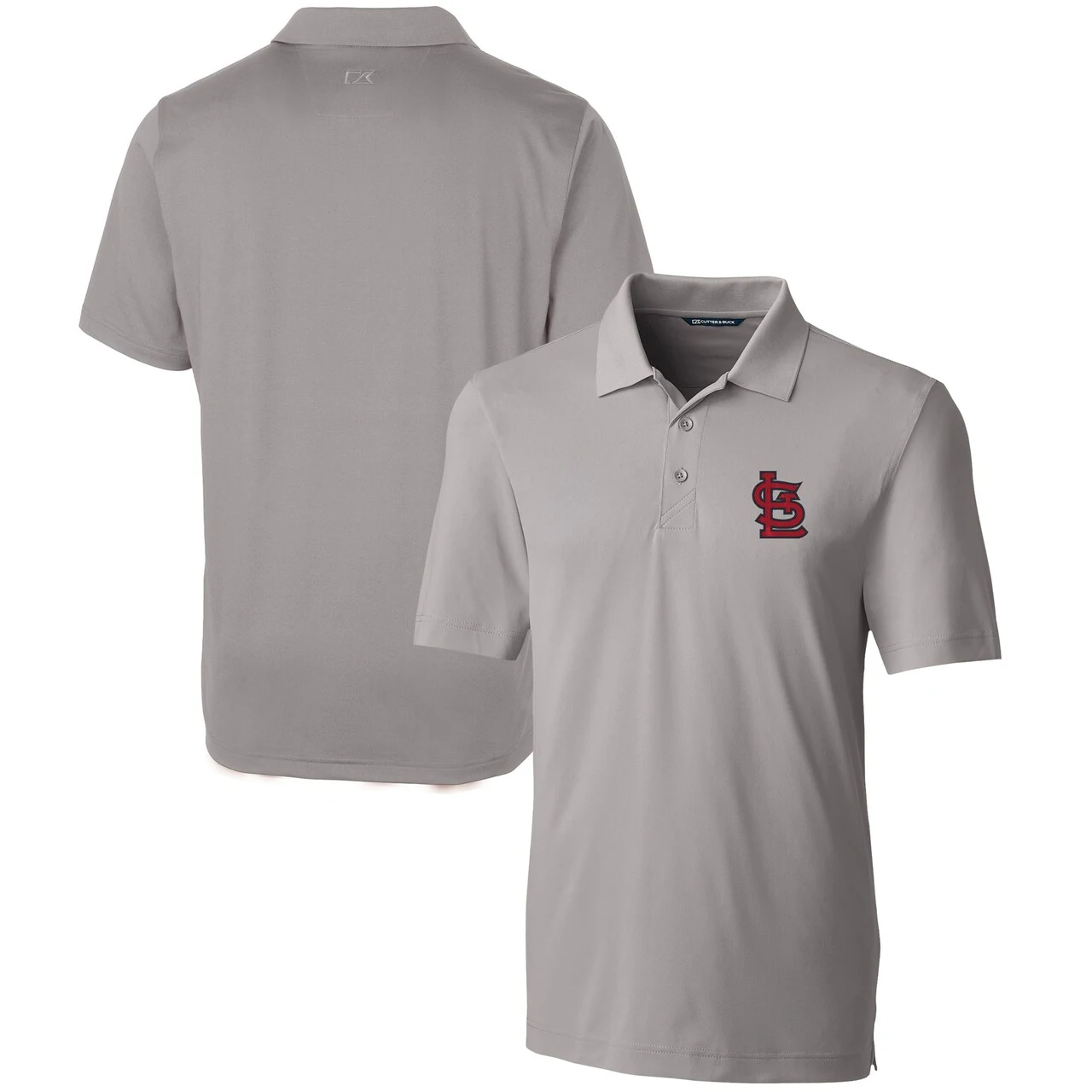 Men's St. Louis Cardinals Cutter & Buck Gray Forge Stretch Polo