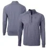 Men's Seattle Mariners Cutter & Buck Heather Navy Adapt Eco Knit Stretch Recycled Quarter-Zip Pullover Top