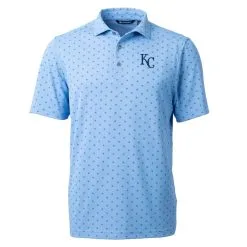 Men's Kansas City Royals Cutter & Buck Light Blue Virtue Eco Pique Tile Print Recycled Polo