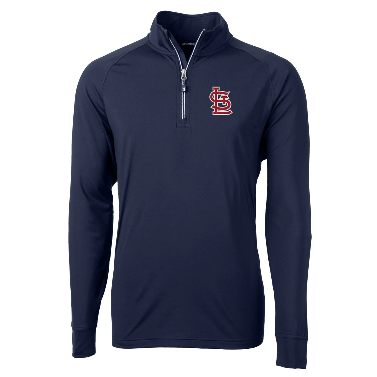 Men's St. Louis Cardinals Cutter & Buck Navy Adapt Eco Knit Stretch Recycled Quarter-Zip Pullover Top - Image 2