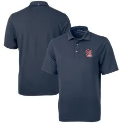 Men's St. Louis Cardinals Cutter & Buck Navy Virtue Eco Pique Recycled Polo