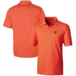 Men's Baltimore Orioles Cutter & Buck Orange Forge Pencil Stripe Stretch Polo