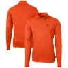 Men's Baltimore Orioles Cutter & Buck Orange Virtue Eco Pique Recycled Quarter-Zip Pullover Top