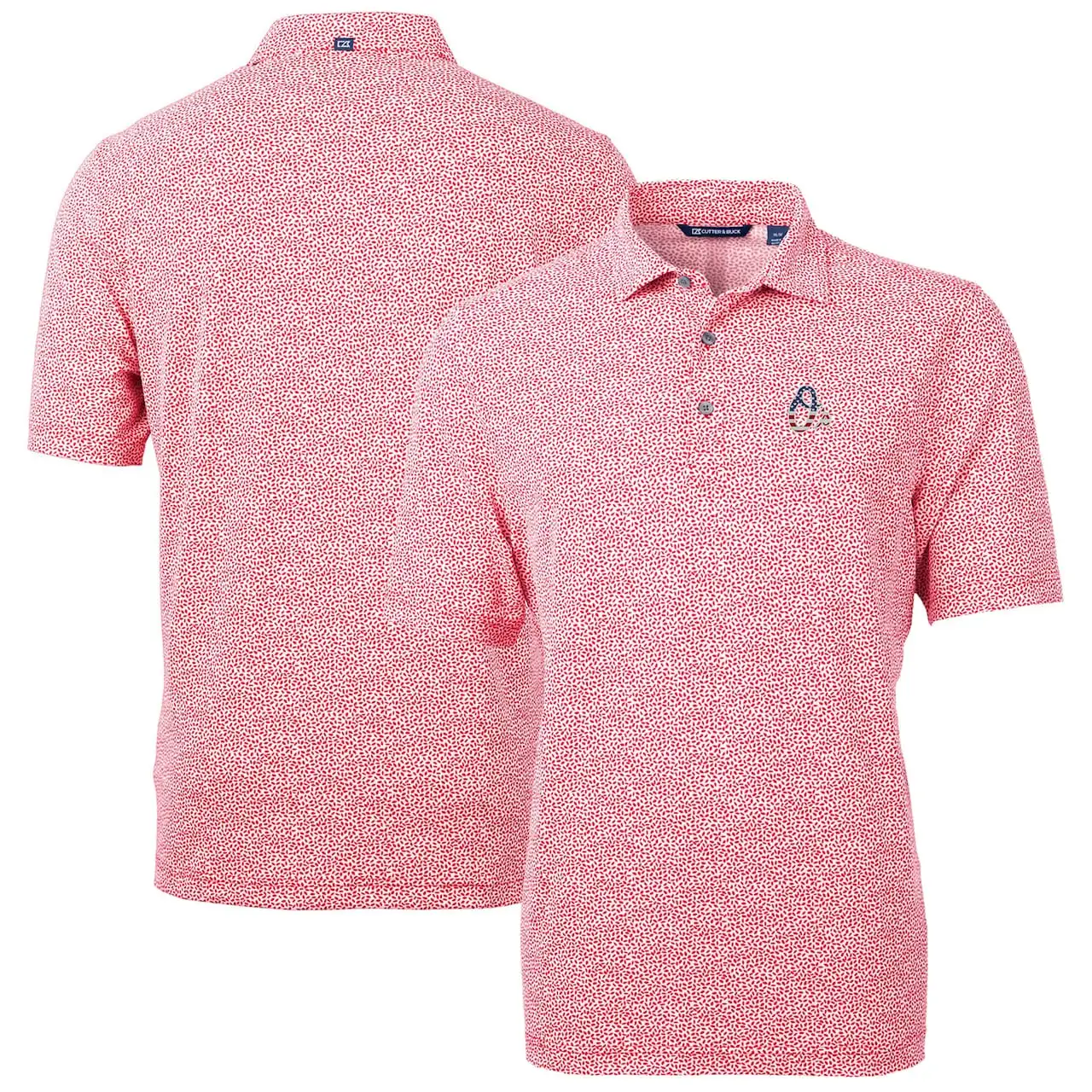 Men's Baltimore Orioles Cutter & Buck Red Americana Logo Virtue Eco-Pique Botanical Recycled Polo