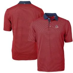 Men's Baltimore Orioles Cutter & Buck Red Americana Logo Virtue Eco Pique Stripe Recycled Polo