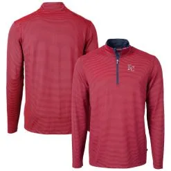 Men's Kansas City Royals Cutter & Buck Red Americana Logo Big & Tall Virtue Eco Pique Recycled Quarter-Zip Pullover Top