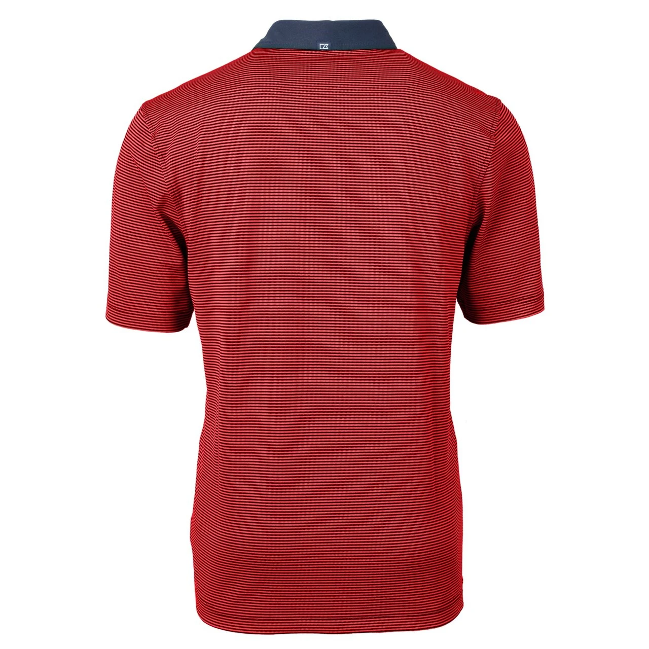 Men's Seattle Mariners Cutter & Buck Red Americana Logo Virtue Eco Pique Stripe Recycled Polo - Image 3