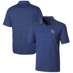 Men's Kansas City Royals Cutter & Buck Royal Forge Pencil Stripe Stretch Polo