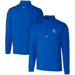 Men's Kansas City Royals Cutter & Buck Royal Traverse Stretch Quarter-Zip Pullover Top
