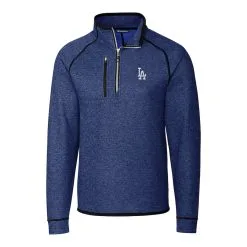 Men's Los Angeles Dodgers Cutter & Buck Royal Mainsail Half-Zip Pullover Jacket