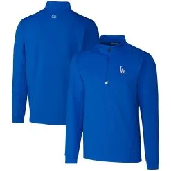 Men's Los Angeles Dodgers Cutter & Buck Royal Traverse Stretch Quarter-Zip Pullover Top