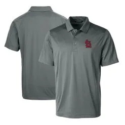 Men's St. Louis Cardinals Cutter & Buck Steel Prospect Textured Stretch Polo