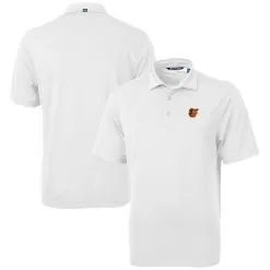 Men's Baltimore Orioles Cutter & Buck White Virtue Eco Pique Recycled Polo