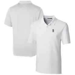 Men's Seattle Mariners Cutter & Buck White Forge Stretch Polo
