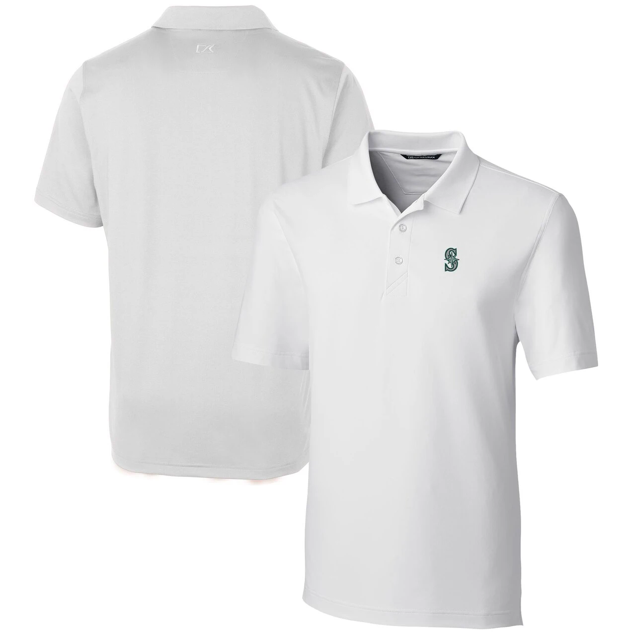Men's Seattle Mariners Cutter & Buck White Forge Stretch Polo