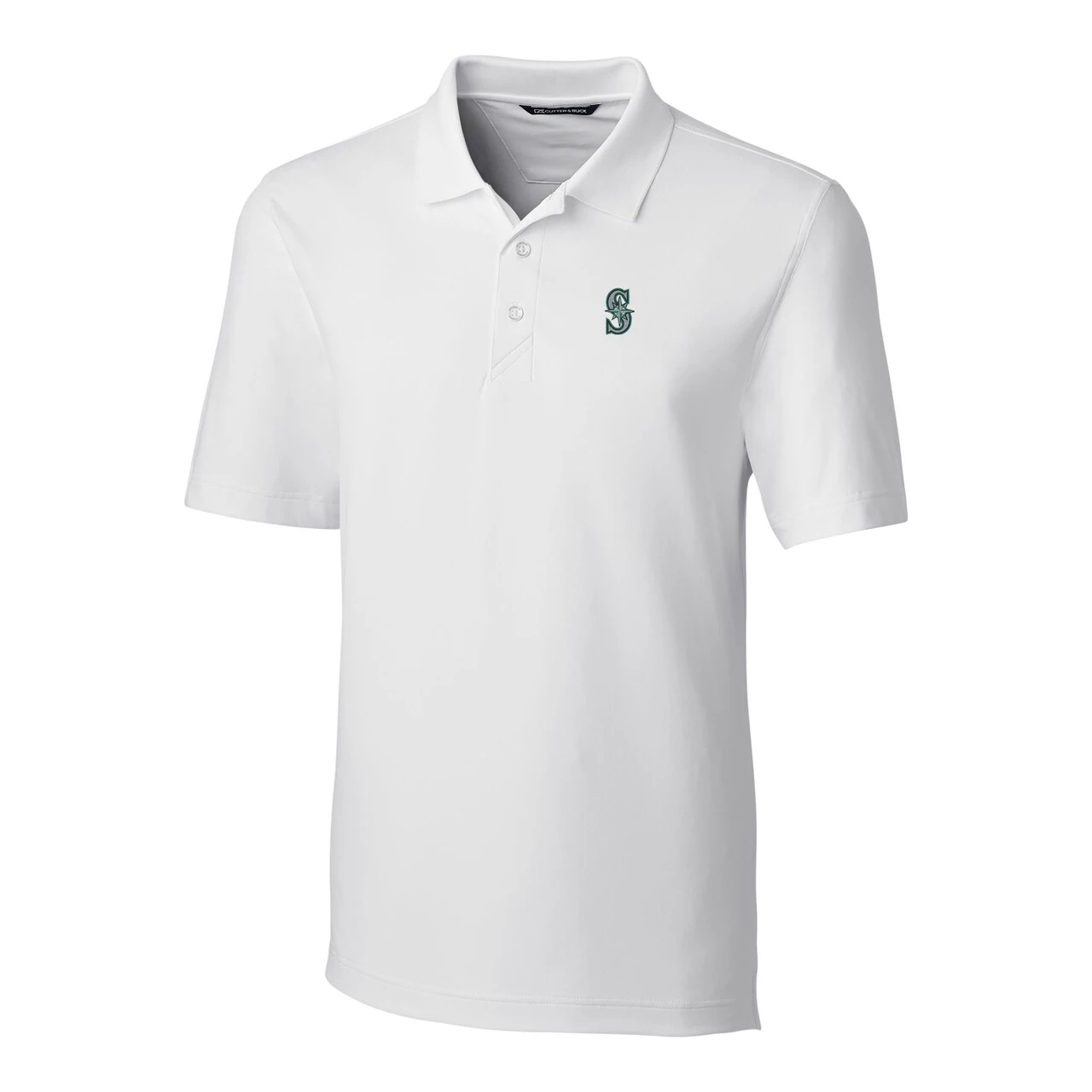 Men's Seattle Mariners Cutter & Buck White Forge Stretch Polo - Image 2