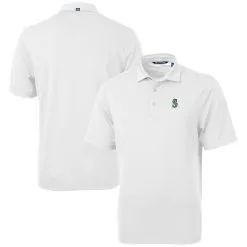 Men's Seattle Mariners Cutter & Buck White Virtue Eco Pique Recycled Polo