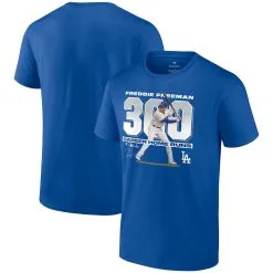 Men's Los Angeles Dodgers Freddie Freeman Fanatics Branded Royal 300 Career Home Runs T-Shirt