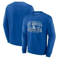 Men's Los Angeles Dodgers Fanatics Branded Heathered Royal Classic Move Pullover Sweatshirt